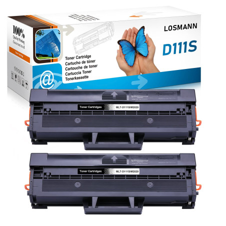 LOSMANN 2x Toner compatible pour Samsung MLT-D111S D111L pour Samsung Xpress M2020 M2020W M2021 M2021W M2022 M2022W M2026 M2026W