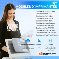 Bubprint Toner compatible pour HP 410A CF410A 410X CF410X pour Color LaserJet Pro MFP M477fdw M377dw M477fdn M477fnw m452dn M452