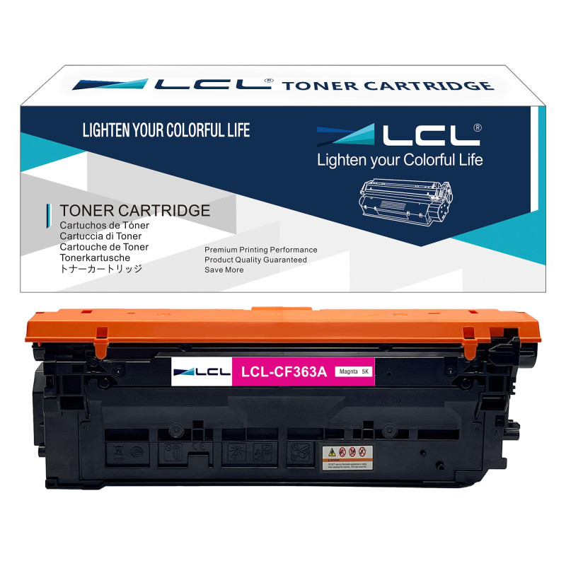 LCL Cartouche de Toner Remanufacturée 508A CF363A 5000 Pages (1 Magenta) Remplacement pour HP Color LaserJet Enterprise M552dn M
