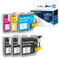LCL Cartouche d'encre Compatible LC985 LC985BK LC985C LC985M LC985Y (3 Noir 1Cyan 1Magenta 1Jaune) Remplacement pour Brother DCP LCL Cartouche d'encre Compatible LC985 LC985BK LC985C LC985M LC985Y (3 Noir 1Cyan 1Magenta 1Jaune) Remplacement pour Brother DCP