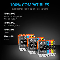 Smart Ink Compatible Cartouche d'encre de Remplacement pour Canon PGI 550 XL 550XL CLI 551 XL 551XL 18Pack(6 PGBK & 3 BK/C/M/Y) 