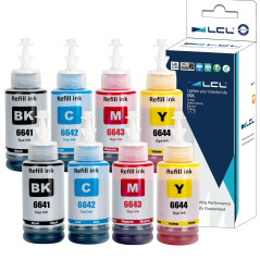 LCL 664 T664 Encre Compatible avec Epson 664 Bouteille d'encre Multipack Compatible pour Epson EcoTank ET 2650 ET 2600 ET 2550 E