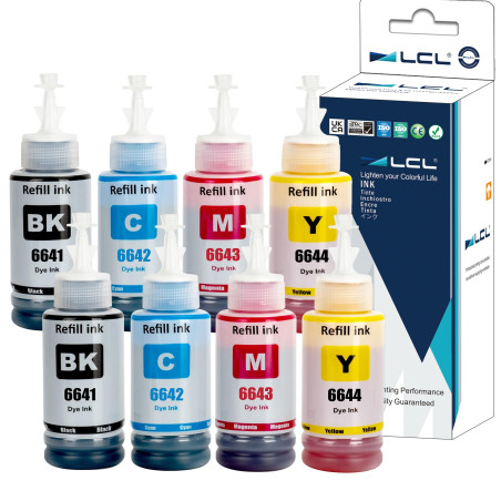 LCL 664 T664 Encre Compatible avec Epson 664 Bouteille d'encre Multipack Compatible pour Epson EcoTank ET 2650 ET 2600 ET 2550 E