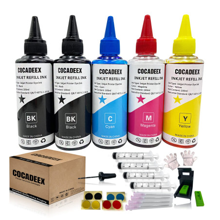 COCADEEX Recharge d'encre colorante compatible avec les cartouches HP 300 ou 300XL,pour PhotoSmart C4600 C4610 C4635 C4640 C4680