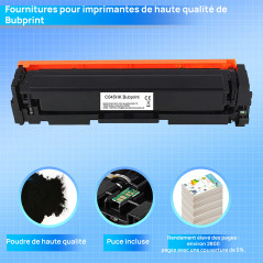 Bubprint Cartouche de Toner Compatible pour Canon 045H 045 H 045HBK 1246C002 i-Sensys LBP611CN LBP612CDW LBP613CDW MF631CN MF632