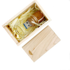 UFARID Flottant Bouteille USB3.0 Clé USB Flash Drive Clé USB Transparent avec boîte en Bois Cadeaux d'affaires pour Les Ordinate