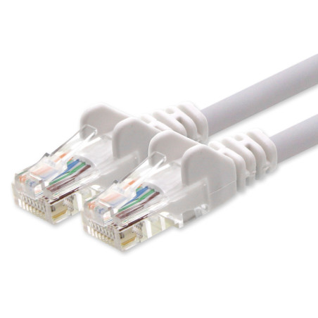 Câble réseau CAT5e 2x fiche RJ45 câble de raccordement réseau UTP 30m blanc