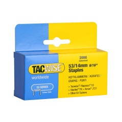 Tacwise 0338 Agrafes Galvanisées 53/14 mm, Boîte de 2.000