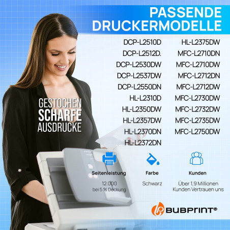 Bubprint Tambour Compatible pour Brother DR-2400 DR2400 HL-L2310D HL-L2350DW HL-L2370DN DCP-L2510D DCP-L2530DW DCP-L2550DN MFC-L