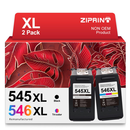 ZIPRINT Compatible pour Canon PG-545XL CL-546XL Cartouche d'imprimante Multipack pour Canon PIXMA MG2450 MG2550 MG2950 IP2850 TS