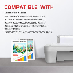 ZIPRINT Compatible pour Canon PG-545XL CL-546XL Cartouche d'imprimante Multipack pour Canon PIXMA MG2450 MG2550 MG2950 IP2850 TS