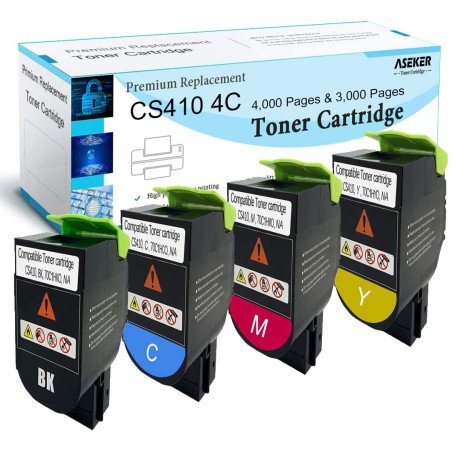 ASEKER Compatibile CS310 CS410 CS510 Cartuccia Toner pour Lexmark CS310dn CS310dtn CS410n CS410dn CS410dtn CS510de CS510dte 4000