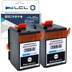 LCL Cartouche d'encre Compatible 765-9 (2 Blue Bleu) Remplacement pour Pitney Bowes DM300C DM400C DM425C-ML DM425C-MM DM450C DM4
