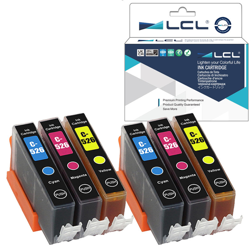 LCL Cartouche d'encre Compatible CLI-526 CLI-526C CLI-526M CLI-526Y (2Cyan 2Magenta 2Jaune) Remplacement pour Canon PIXMA IP4850 LCL Cartouche d'encre Compatible CLI-526 CLI-526C CLI-526M CLI-526Y (2Cyan 2Magenta 2Jaune) Remplacement pour Canon PIXMA IP4850
