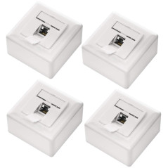deleyCON 4x CAT6a Universel Prise Réseau - 1x Port RJ45 - Blindé - Surface ou Affleurant - 10 Gigabit Ethernet Réseau - EIA/TIA