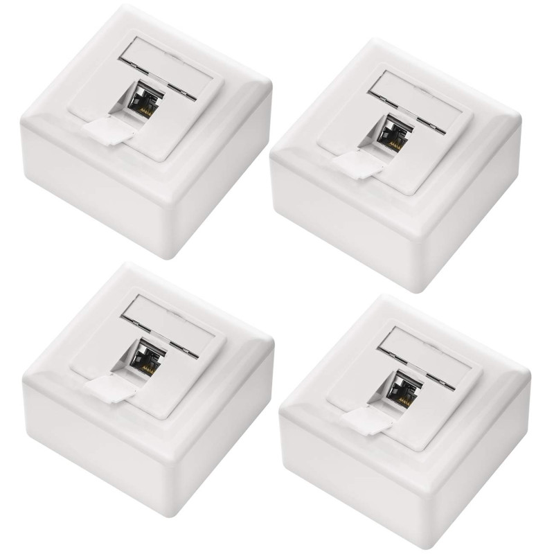 deleyCON 4x CAT6a Universel Prise Réseau - 1x Port RJ45 - Blindé - Surface ou Affleurant - 10 Gigabit Ethernet Réseau - EIA/TIA deleyCON 4x CAT6a Universel Prise Réseau - 1x Port RJ45 - Blindé - Surface ou Affleurant - 10 Gigabit Ethernet Réseau - EIA/TIA