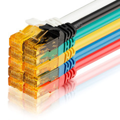 SEBSON 10x Câble Ethernet Cat 6 court 0,5m, LAN Gigabit souple, haut debit 1000Mbit/s, Cable réseau U-UTP prise RJ45 - multiple