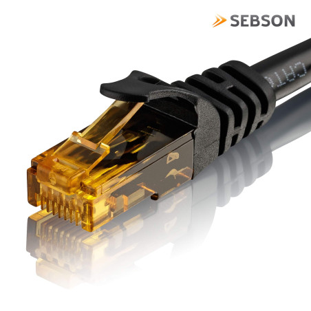 SEBSON 10x Câble Ethernet Cat 6 court 0,5m, LAN Gigabit souple, haut debit 1000Mbit/s, Cable réseau U-UTP prise RJ45 - multiple