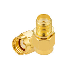 Vecys 2 Pièces Adaptateur SMA Femelle vers RP-SMA Mâle Adaptateur Coaxial Coaxial RF Droit Plaqué Or pour Câble Coaxial de Route