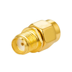 Vecys 2 Pièces Adaptateur SMA Femelle vers RP-SMA Mâle Adaptateur Coaxial Coaxial RF Droit Plaqué Or pour Câble Coaxial de Route