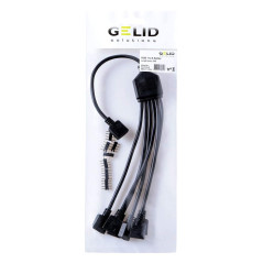 Gelid Solutions Répartiteur RVB 1 à 6 - Compatible avec ARGB, RGB standard 12 V et ARGB 5 V - Connectez jusqu'à 6 appareils RVB.