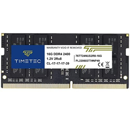 Timetec 16 Go DDR4 2400 MHz (PC4-2400T) PC4-19200 SODIMM – Non-ECC sans Tampon, 260 Broches, 1,2 V, CL17, Module de mémoire pour