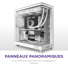 NZXT H6 Flow | CC-H61FW-01 | Boîtier Moyen-Tour Compact Double Chambre Airflow | Panneaux panoramiques en Verre | Panneaux Airfl
