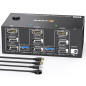 Switch KVM 2 PC 3 moniteurs 8K@60Hz 4K@144Hz, commutateur KVM triple moniteur DisplayPort + HDMI et 4 ports USB 3.0 pour 2 PC Sh