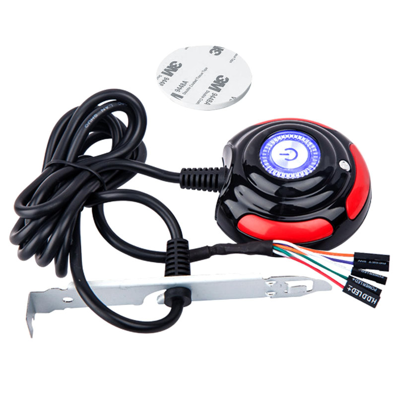 Copapa Câble rouge 1,7 m (67") pour ordinateur de bureau avec interrupteur à bouton de réinitialisation du disque dur et lumière Copapa Câble rouge 1,7 m (67") pour ordinateur de bureau avec interrupteur à bouton de réinitialisation du disque dur et lumière