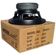 1 MASTER AUDIO PA08/4 Haut-Parleur woofer 20,00 cm 200 mm 8" 240 Watt rms 480 Watt Max impédance 4 ohms avec sensibilité 92 DB p