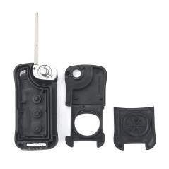 Heart Horse Coque de Clé de 3 Boutons Non coupés Porte-clés Flip Voiture Cas fob Remplacement Compatible avec Porsche Cayenne 20