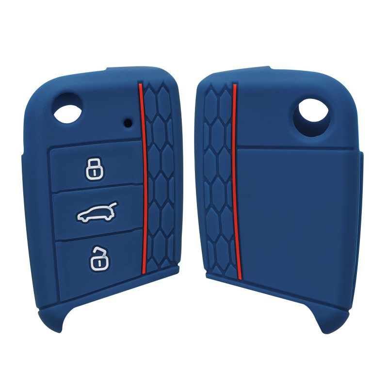 kwmobile Coque clé de Voiture Compatible avec VW Golf 7 MK7 3-Bouton Accessoire clé Voiture - Protection étui Souple en Silicone