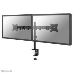 Newstar NM-D135DBLACK Support de Bureau Double Mouvement (Pince et œillet) pour Deux écrans de 10 à 27", Hauteur réglable – Noir