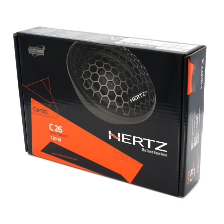 Hertz C 26 Paire de Tweeters 26mm avec Dôme Tetolon, 120W Max, Moteur Néodyme Compact, Sensibilité 91dB, Fréquence 1800Hz, Impéd
