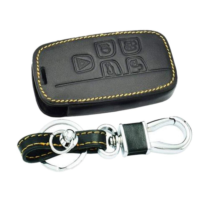 Happyit Housse de Protection à Clé en Cuir pour Land Rover Range Rover Sport Evoque Freelander 2 Discover Discovery 5 Boutons In
