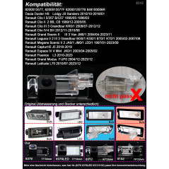 Navinio Caméra De Recul Couleur Vision Nocturne Voiture Camion Replacement for Dacia Lodgy Renault Fluence Duster Megane Latitud