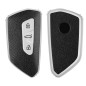 kwmobile Accessoire Clef de Voiture Compatible avec VW Golf 8 3-Bouton - Coque de Protection en Silicone argenté-Noir