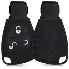 kwmobile Coque clé de Voiture Compatible avec Mercedes Benz 2-3-Bouton Accessoire clé Voiture - Protection étui Souple en Silico