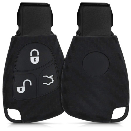 kwmobile Coque clé de Voiture Compatible avec Mercedes Benz 2-3-Bouton Accessoire clé Voiture - Protection étui Souple en Silico