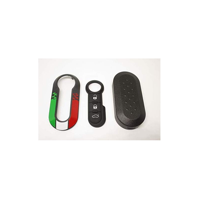 Coque de Clé + Boutons en Caoutchouc Compatible avec Fiat 500, Grande Punto, Evo, Bravo, Panda, 500L, Lancia Ypsilon, Musa, Delt Coque de Clé + Boutons en Caoutchouc Compatible avec Fiat 500, Grande Punto, Evo, Bravo, Panda, 500L, Lancia Ypsilon, Musa, Delt