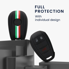 kwmobile Coque clé de Voiture Compatible avec Alfa Romeo 3-Bouton Accessoire clé Voiture - Protection étui Souple en Silicone - 