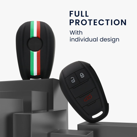 kwmobile Coque clé de Voiture Compatible avec Alfa Romeo 3-Bouton Accessoire clé Voiture - Protection étui Souple en Silicone - 