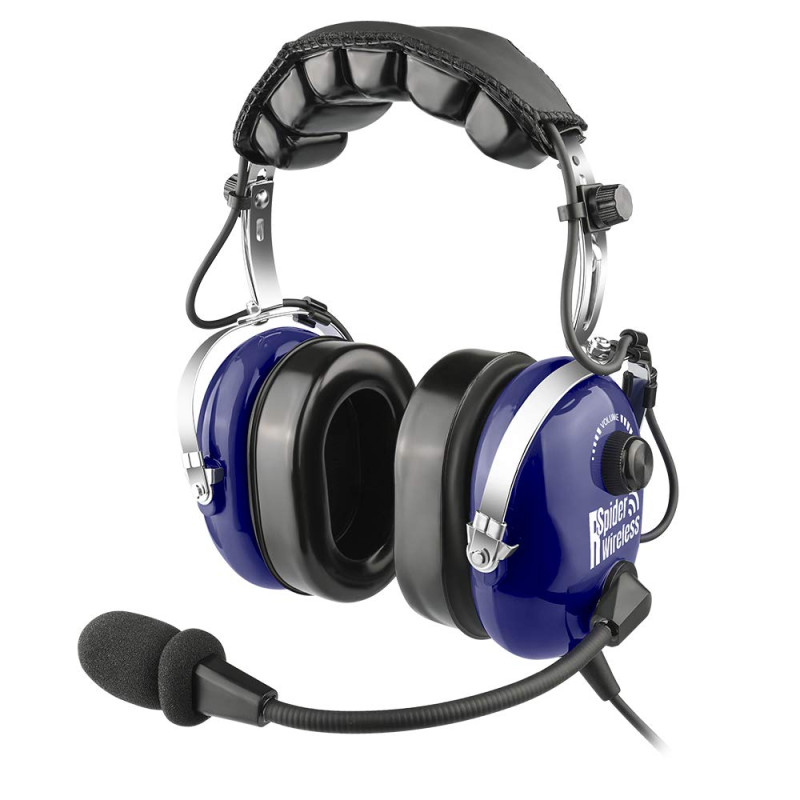 R SPIDER WIRELESS Pilote Aviation Casque Aviation Général (Bleu) R SPIDER WIRELESS Pilote Aviation Casque Aviation Général (Bleu)