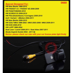 Kalakass Caméra De Recul Couleur Vision Nocturne Voiture Camion pour V W Passat CC B6 Polo Hatchback Golf Jetta Magotan Bora Sci
