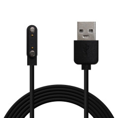 OcioDual Câble de Charge Magnétique 2 Broches Espacement des Contacts Pins 7,62 mm pour Montres connectées Chargeur USB Noir Sma