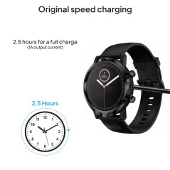OcioDual Câble de Charge Magnétique 2 Broches Espacement des Contacts Pins 7,62 mm pour Montres connectées Chargeur USB Noir Sma