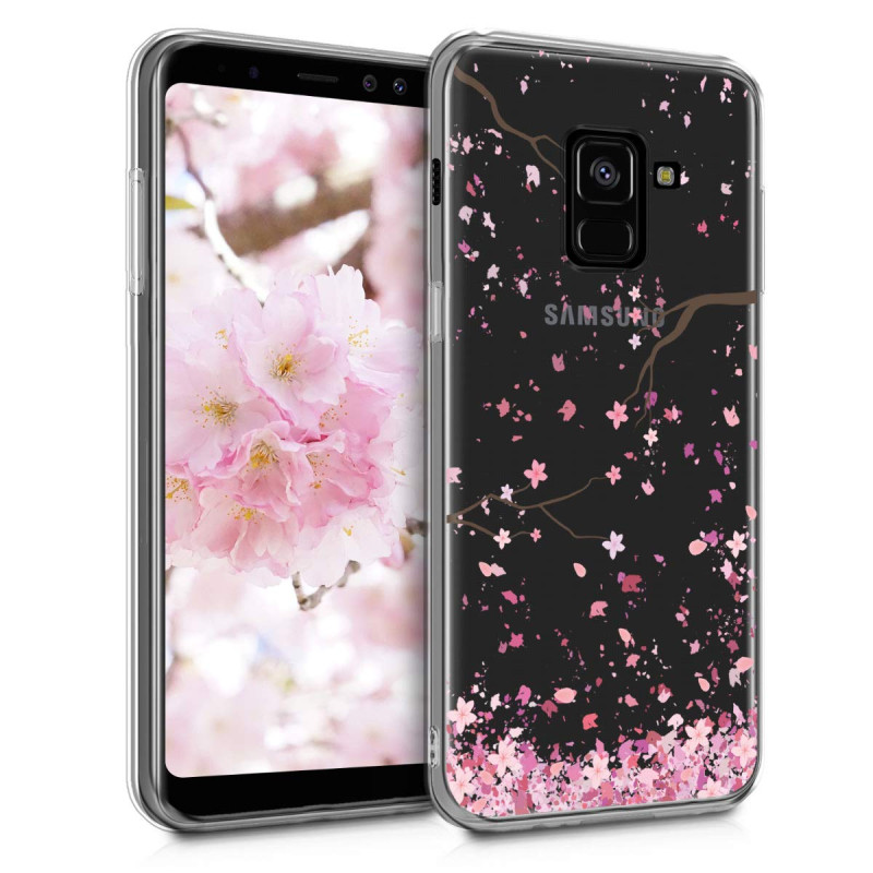 kwmobile Coque Compatible avec Samsung Galaxy A8 (2018) - Housse de téléphone Protection Souple en TPU - Rose Clair-Brun foncé-T kwmobile Coque Compatible avec Samsung Galaxy A8 (2018) - Housse de téléphone Protection Souple en TPU - Rose Clair-Brun foncé-T