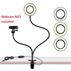 Support d’éclairage de Webcam pour Live Stream, éclairage annulaire avec support de webcam pour Logitech C920s StreamCam,C925e, 