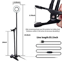 Support d’éclairage de Webcam pour Live Stream, éclairage annulaire avec support de webcam pour Logitech C920s StreamCam,C925e, 