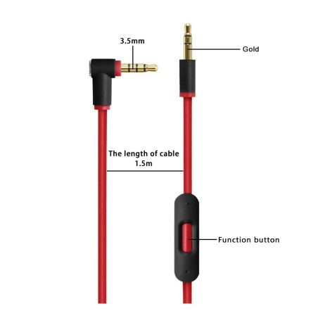 baolongking Remplacement de câble/Fil pour Beats câble audio + Télécommande/Micro pour Beats by Dr. Dre Casque Solohd/Studio/Pro